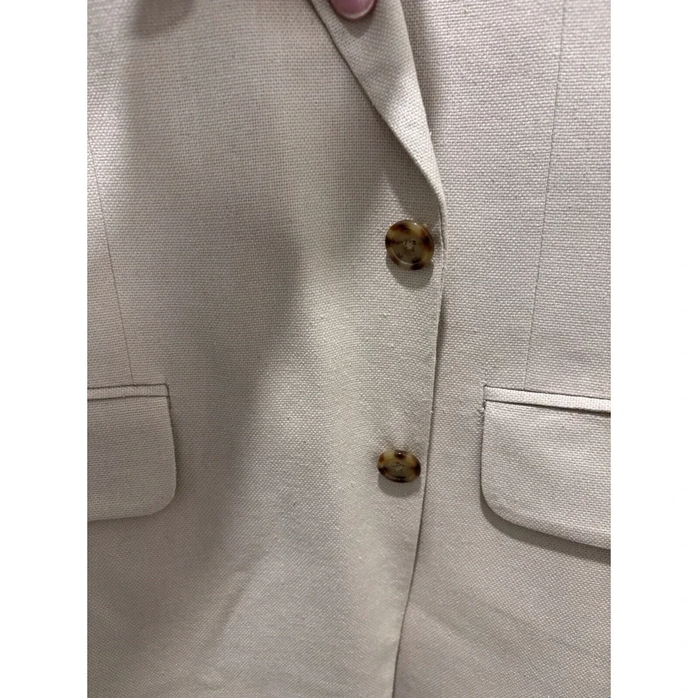 Oscar De La Renta Cream Off White Two Button Blazer / 100% SILK / Men's 40 R